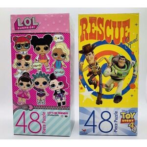 Lot 2 Disney Puzzle Pixar Rescue Squad and‎ LOL Surprise 48 Piece-11" x 15" New